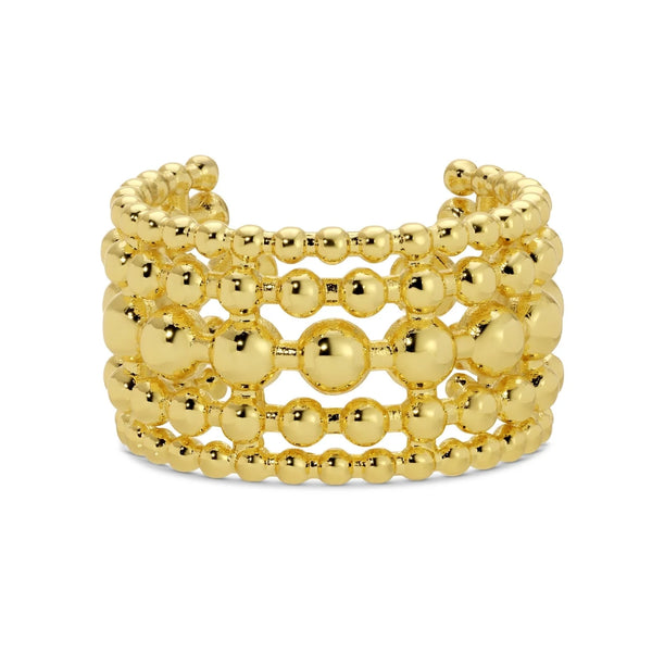 Wide Beaded Adjustable Ring