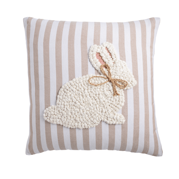 Square White Easter Pillow
