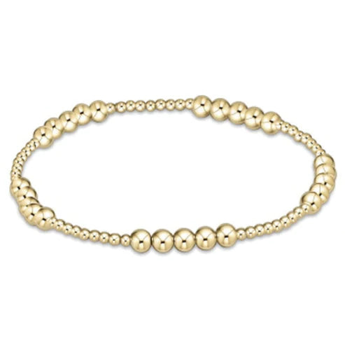 Classic Blissful Pattern 2mm bead bracelet- 4mm gold