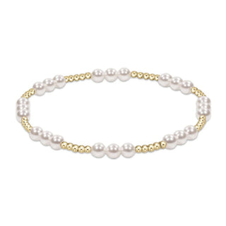 Classic Joy Pattern 4mm Bead Bracelet- Pearl