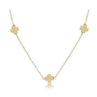 17" Choker Simplicity Chain Gold - Signature Cross