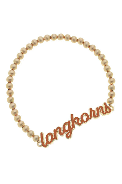 Texas Longhorns Enamel Script Stretch Bracelet