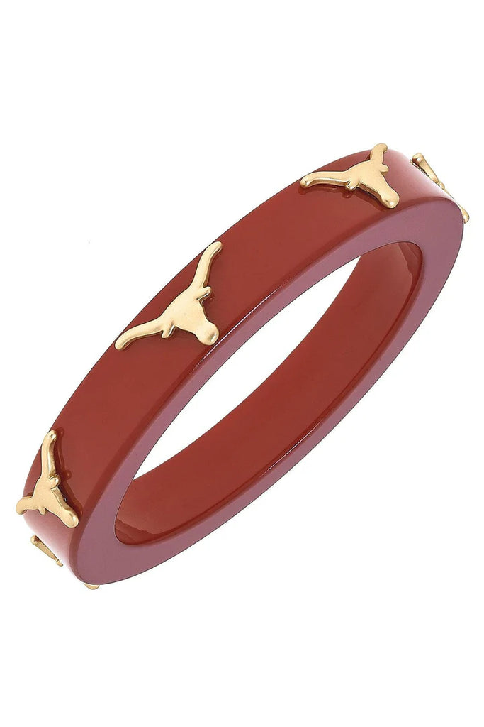 Texas Longhorn Resin Bangle in Burnt Orange