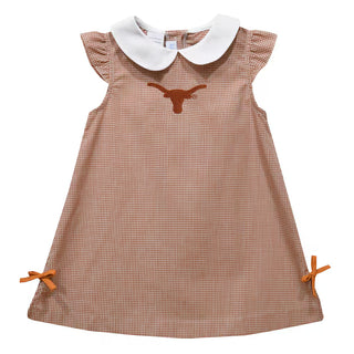 Texas Longhorns Embroidered Gingham Dress