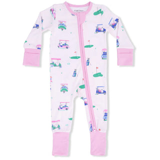 Vintage Golf Carts Pink - Convertible Romper
