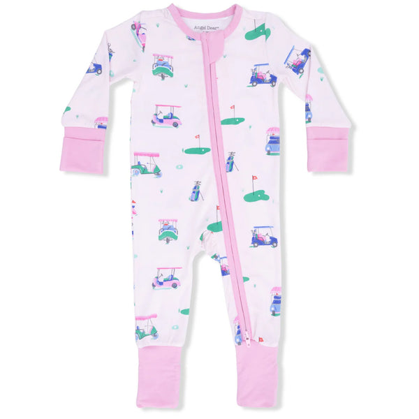 Vintage Golf Carts Pink - Convertible Romper