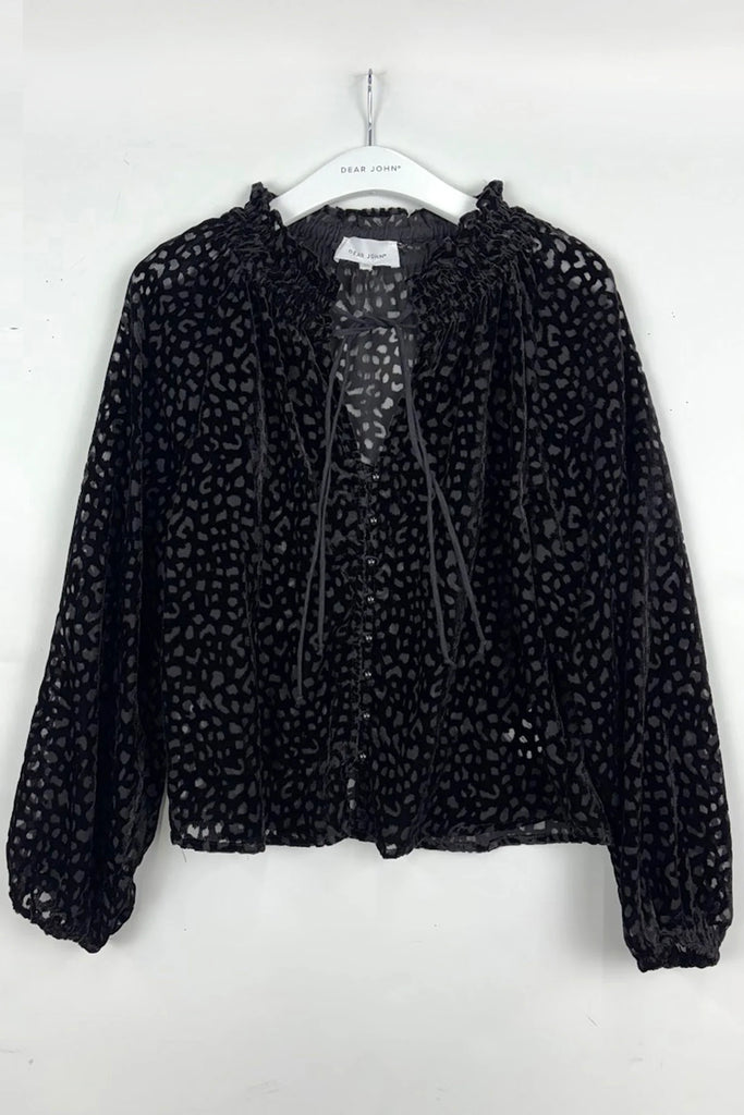 Robena Top in Black Leopard