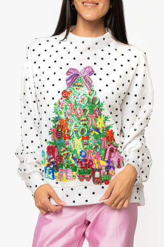 Dot Multi Christmas Tree Mockneck