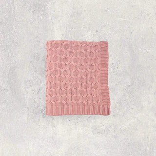 Washed Pink Knit Blanket