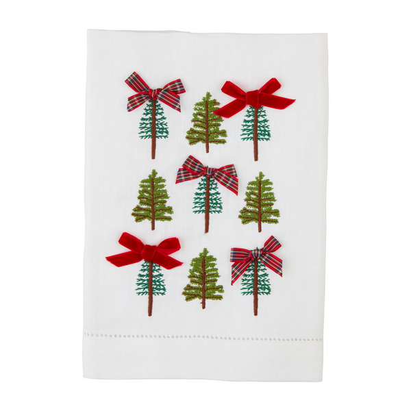 Tree Repeat Embroidered Towel