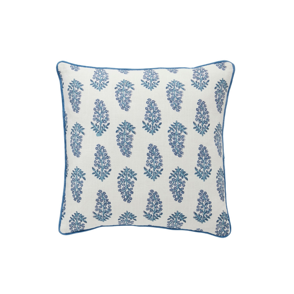 Dianthus Print Blue Pillow 20"x20"