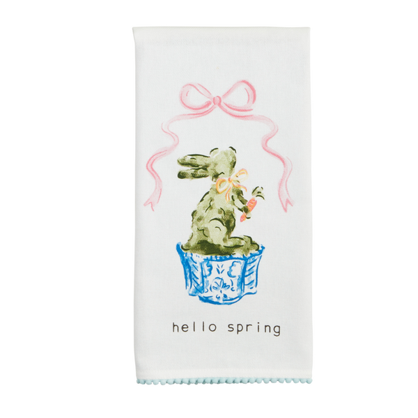 Hello Spring Topiary Towel