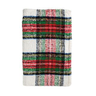 White Tartan Chenille Blanket