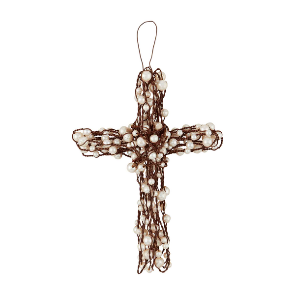 Small Pearl Wire Cross