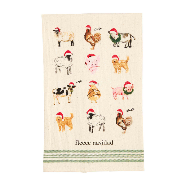 Fleece Navidad Multi-Animal Towel