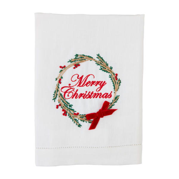 Wreath Embroidered Towel