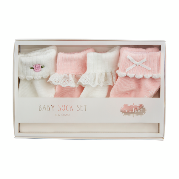 Pink Fold Over Sock Set