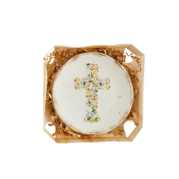 Flower Cross Boxed Trinket Dish