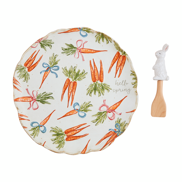 Round Carrot Pattern Platter Set