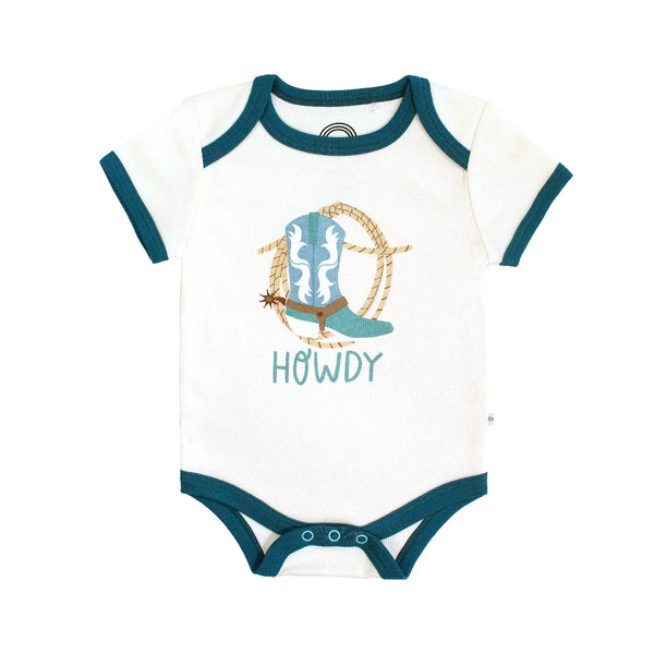 Howdy Western Cotton Ringer Onesie