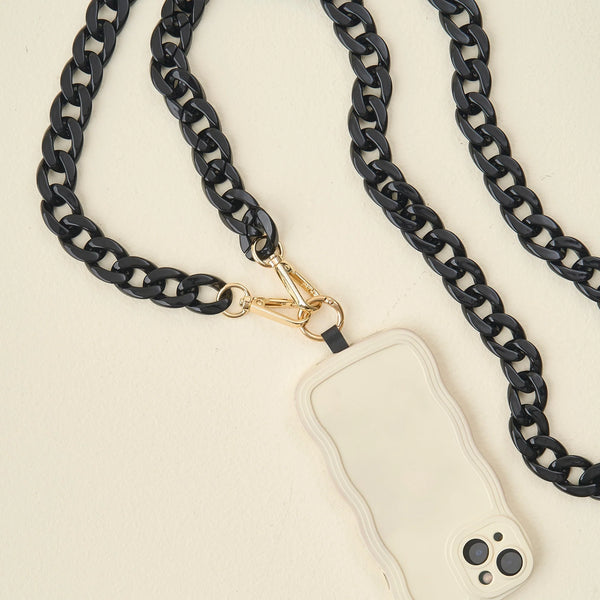 Midnight Black Hold The Phone Crossbody Chain