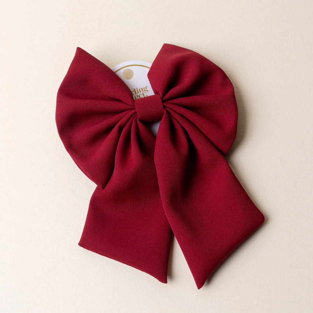 Classic Hair Bow-Burgandy