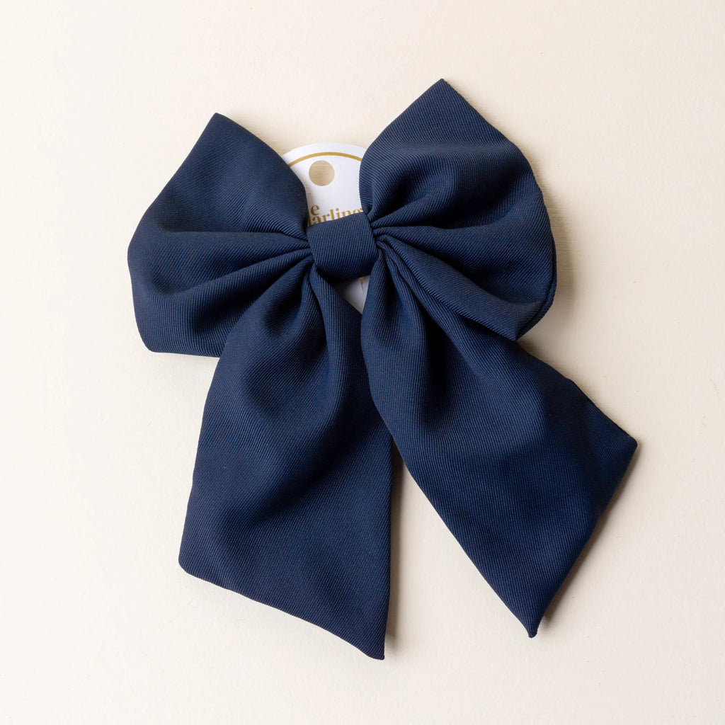 Classic Hair Bow- Navy