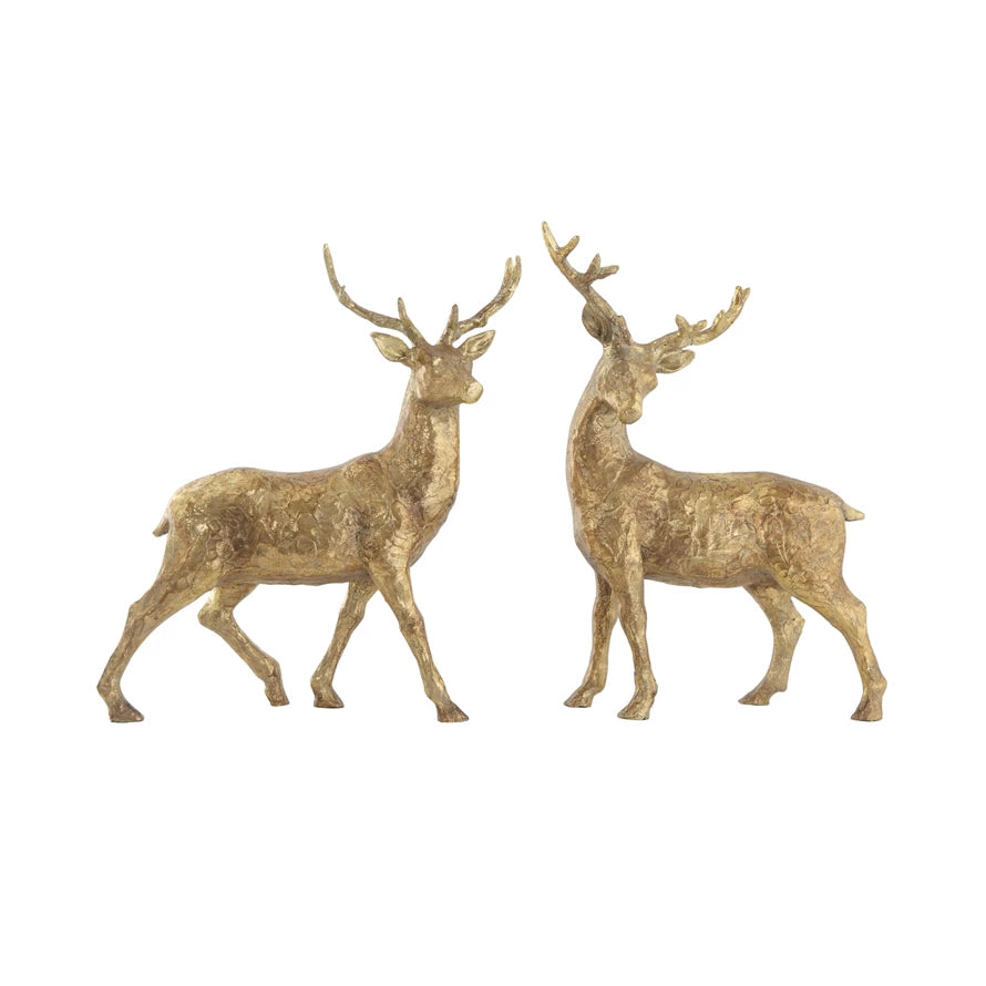 Gold Resin Standing Deer