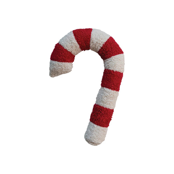 Faux Sherpa Candy Cane Pillow,