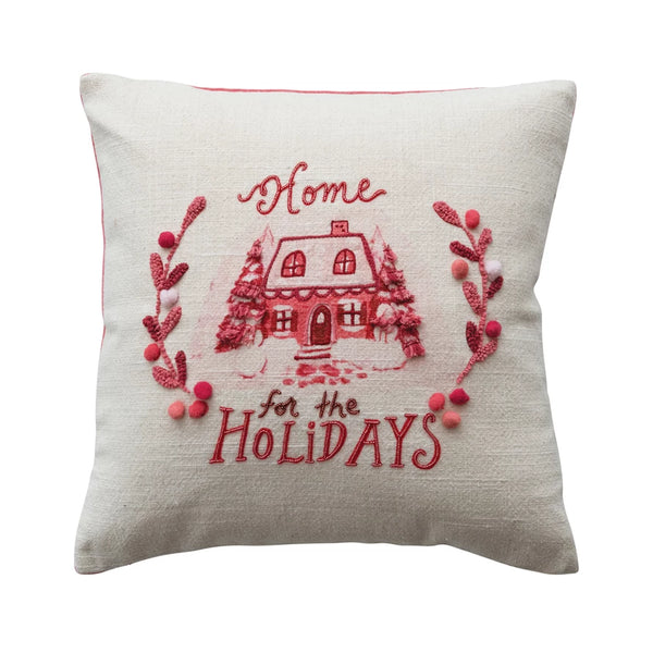 16" Home for the Holidays Cotton Slub Pillow