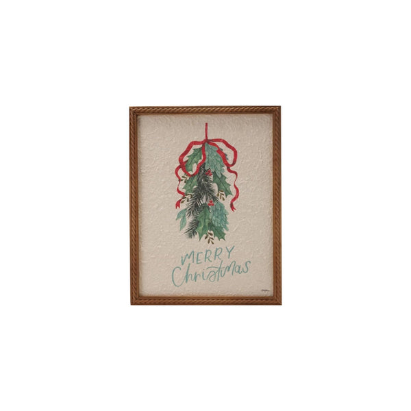 Merry Christmas Holly & Bow Art