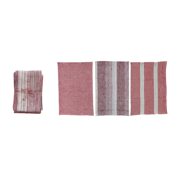 Woven Cotton Tea Towels, Set of 3
