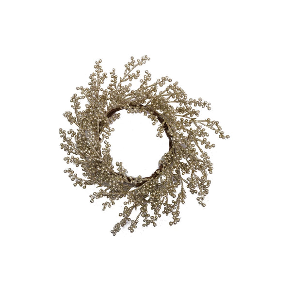 Plastic Berry Wreath Antique Silver