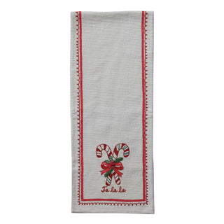 Embroidered Candy Cane Table Runner