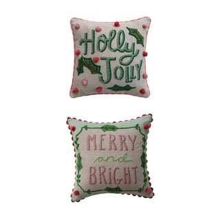 18" Christmas Square Linen Printed Pillow (2 Styles)