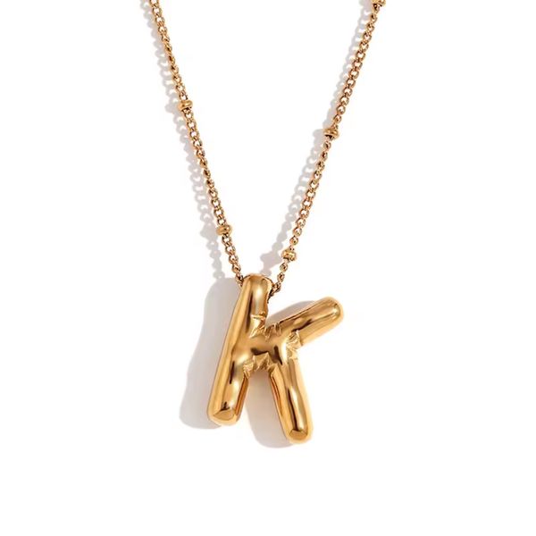 Gold Plated Bubble Letter Necklace