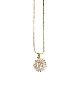 CZ Circle Initial Necklace
