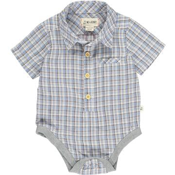 HELFORD Woven onesie beige stripe