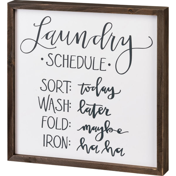 Inset Box Sign - Laundry Schedule