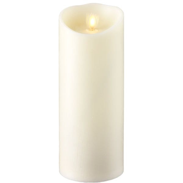 3.5"X9" MOVING FLAME IVORY PILLAR CANDLE