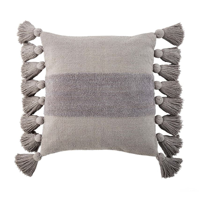 Gray Tassel Pillow