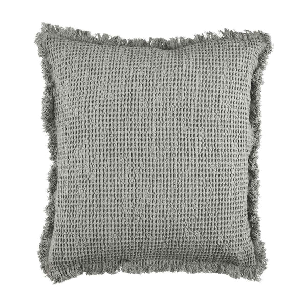 GREY WAFFLE WEAVE PILLOW