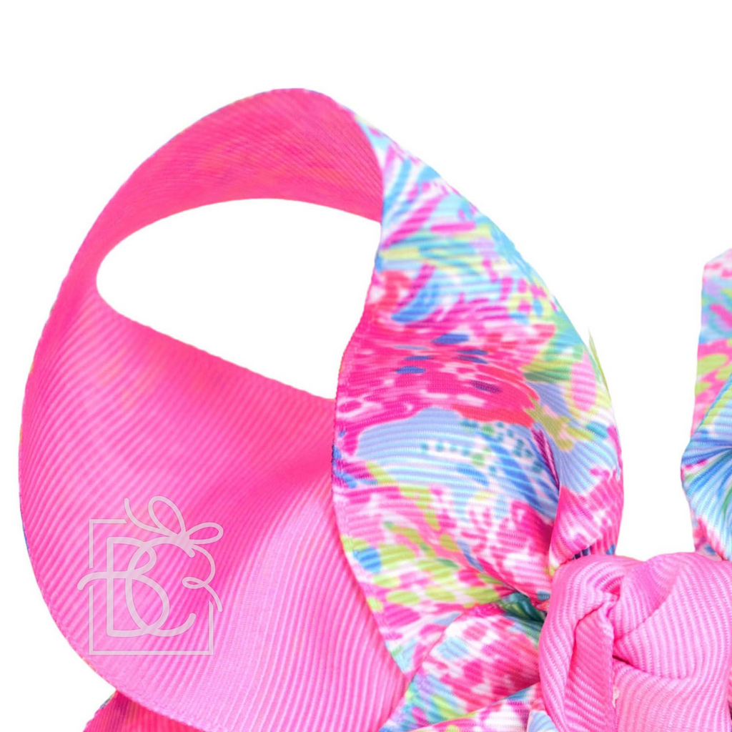 Floral Neon Bow 4”