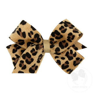 Med Faux Leopard Bow