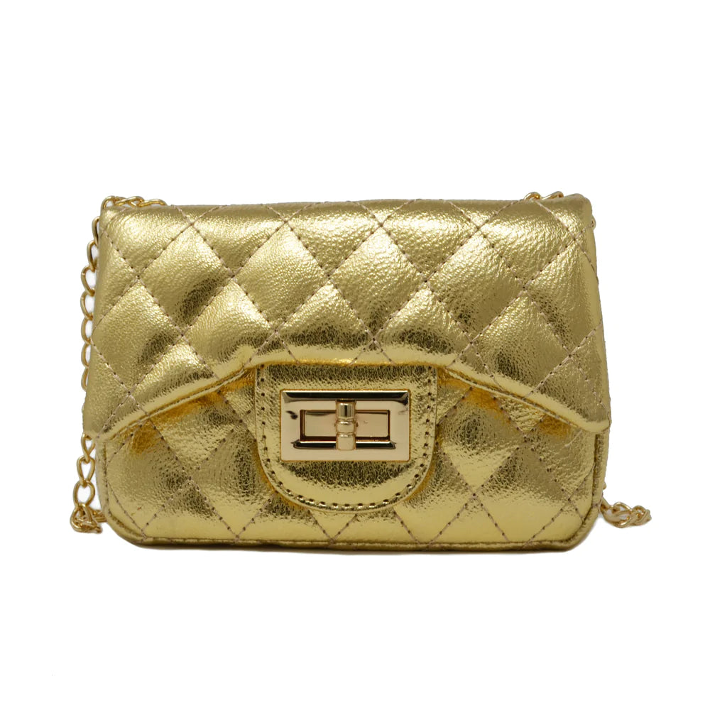 Classic Gold Quilted Crossbody