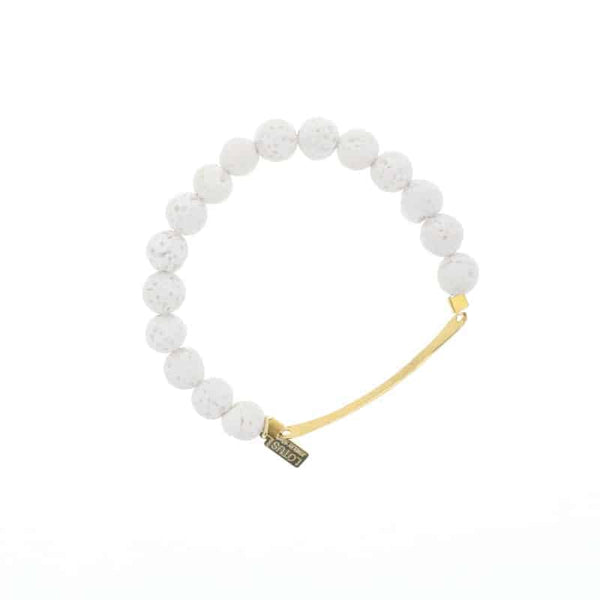 White Lava Stone Diffuser Bracelet-Gold Bar