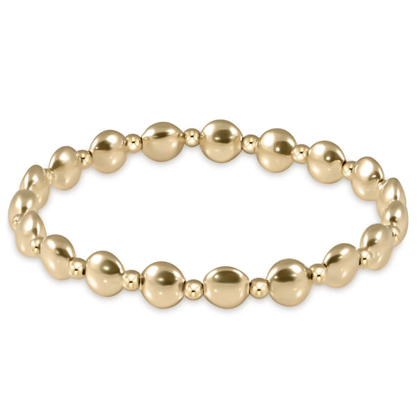 enewton extends- Honesty Gold Grateful Pattern 6mm Beaded Bracelet