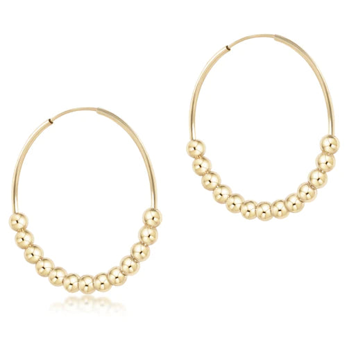 classic beaded bliss hoop - 4mm gold