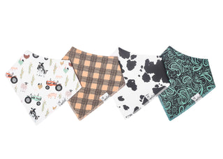 Bandana Bib Set 4-Pack (Assorted Styles)