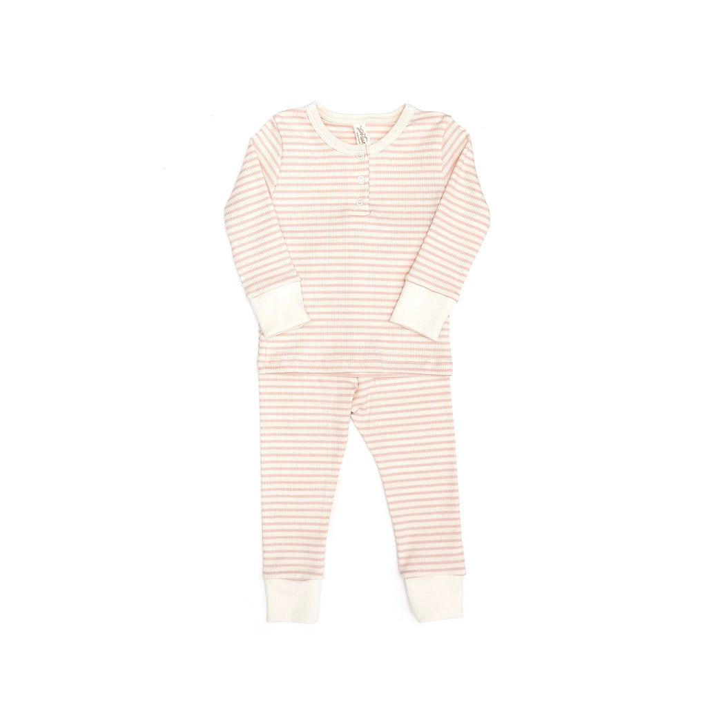 RIBBED PAJAMA SHELL PINK STRIPES